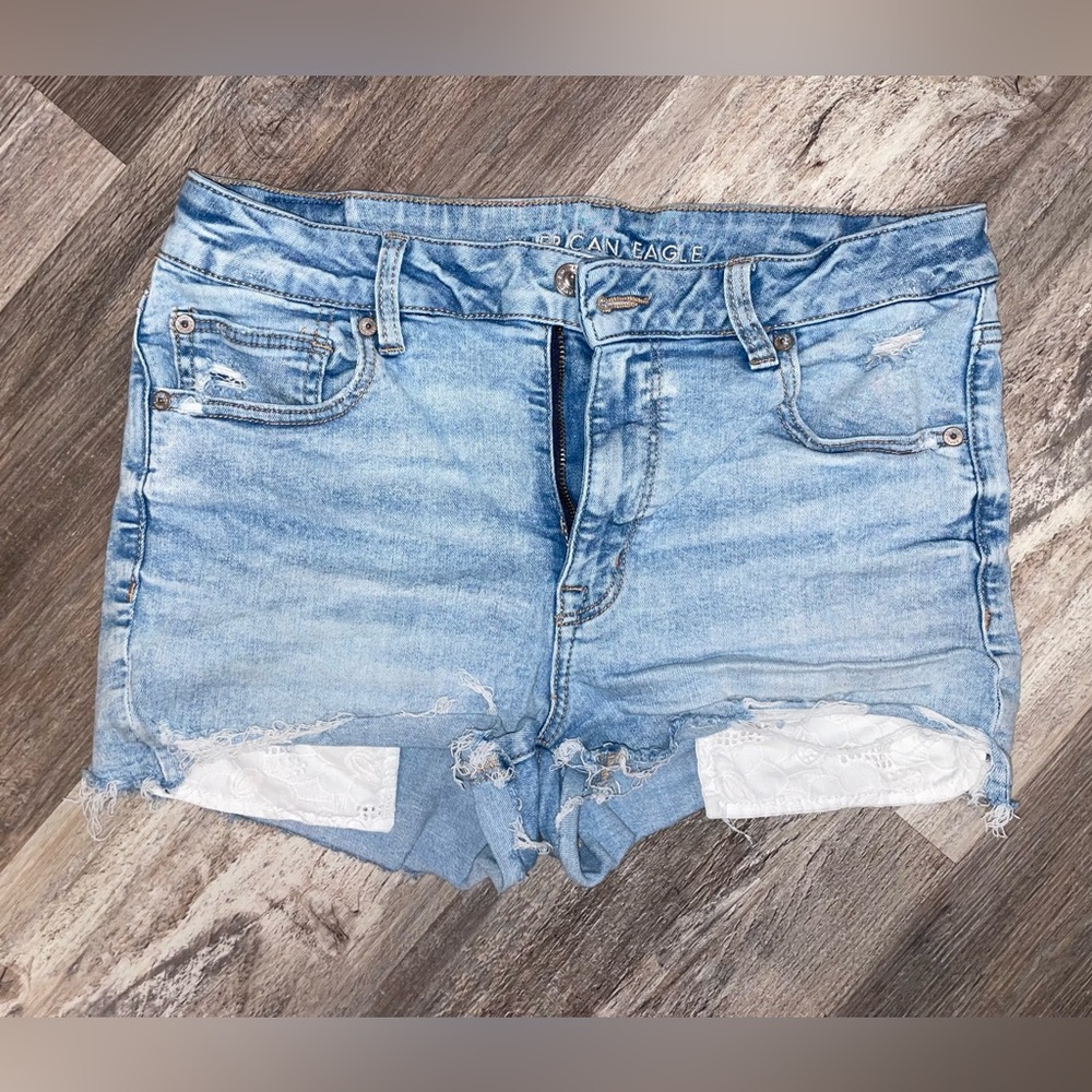 SOLD American Eagle Outfitters Next Level Stretch Light Blue Jean Shorts